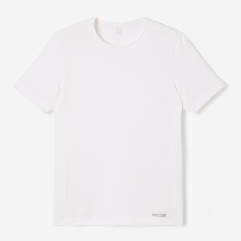 T-Shirt Respirável de Corrida Homem Dry 100 Branco