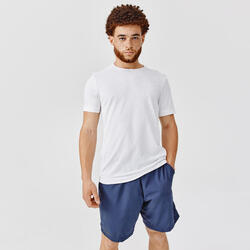 Camiseta running manga corta transpirable hombre dry blanca