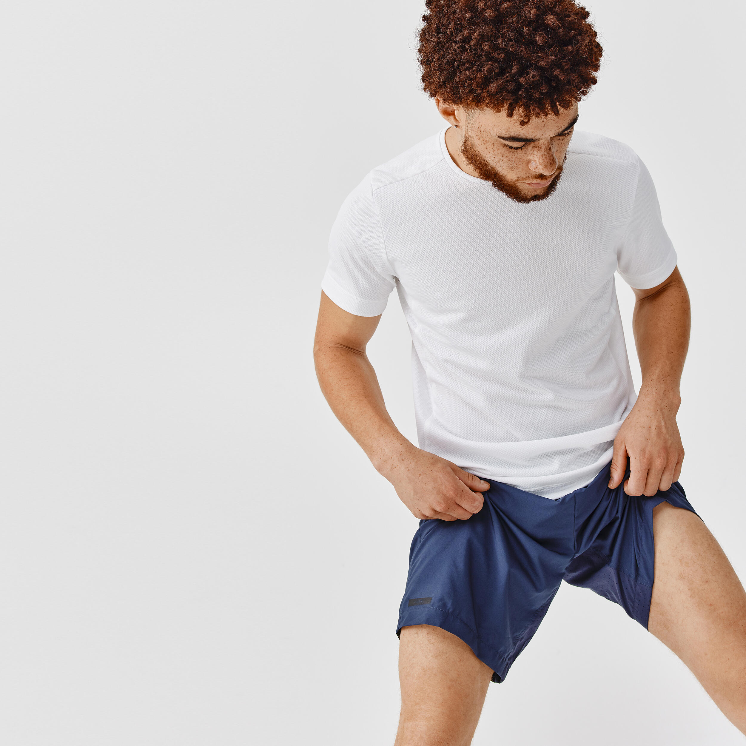 Men Running T-Shirt Breathable, Quick Dry, Kiprun 100 - White