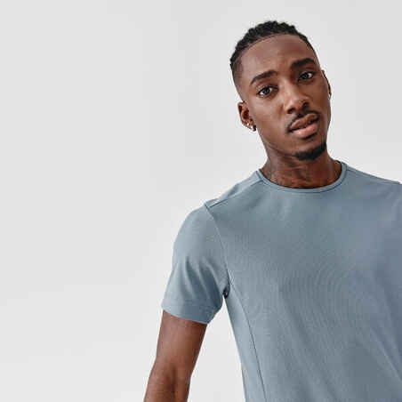 Dry Men's breathable running T-shirt - pebble grey