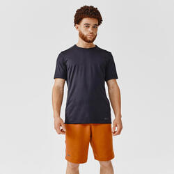 Camiseta running manga corta transpirable hombre dry negra