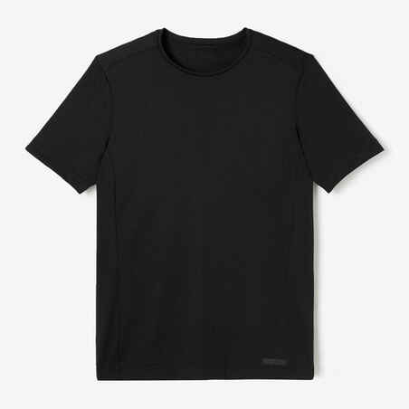 KIPRUN 100 Dry Men's Breathable Running T-shirt - Black - Decathlon