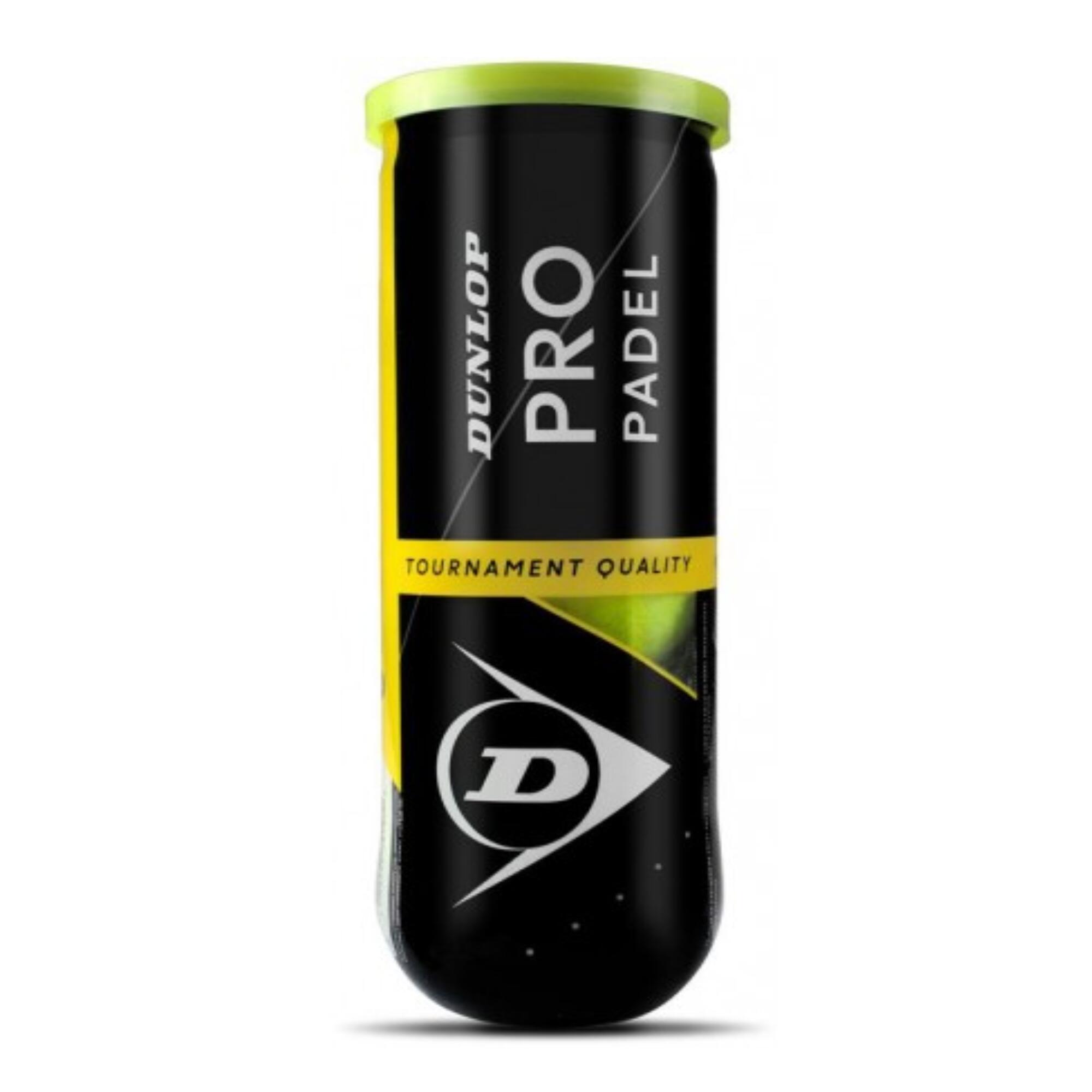 DUNLOP Pressurized Padel Balls Tri-Pack Tube Pro