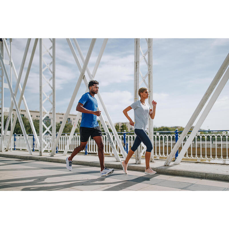 T-shirt de Corrida Respirável Dry+ Homem Azul Escuro