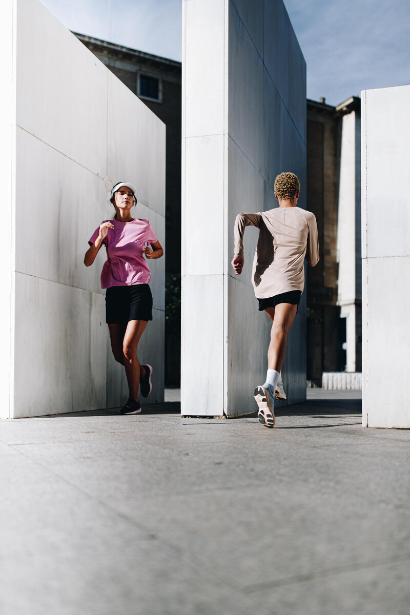 Hardloopschoenen voor dames Jogflow 500.1 donkergrijs en roze