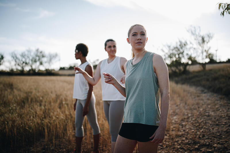 Top de Alças Corrida Respirável Mulher Soft Caqui