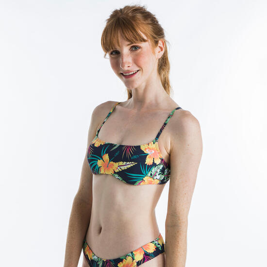Top bikini Mujer Roxy tirantes azul marino tropical