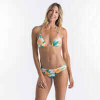Bikini-Oberteil Damen Triangel herausnehmbare Formschalen Roxy weiß/bunt