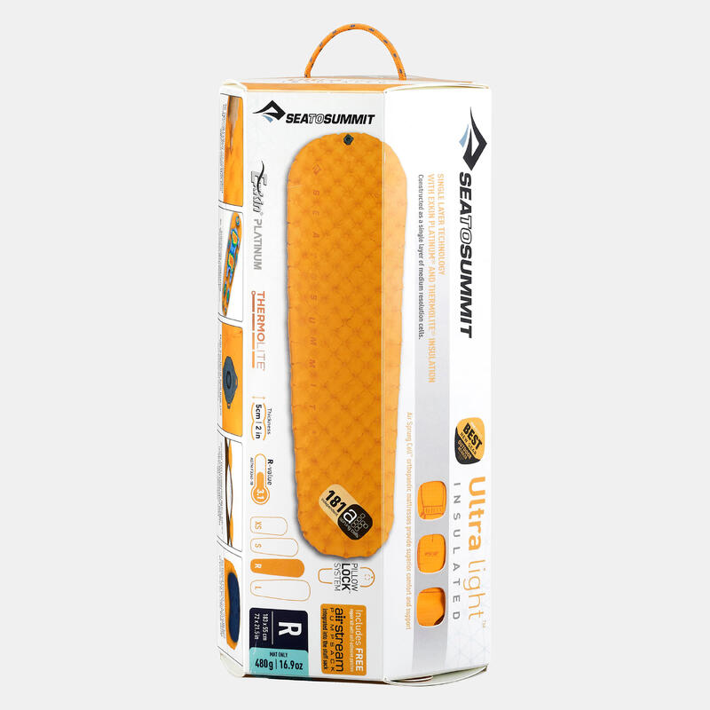 Saltea gonflabilă izolantă de trekking, 183 x 55 cm, Ultralight insulated