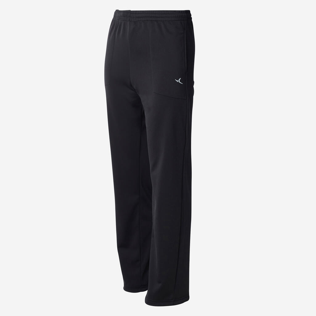 Kids' Warm Breathable Synthetic Jogging Bottoms - Black