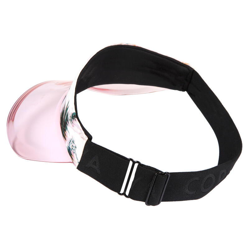 Adult Elasticated Beach Visor - White/Pink