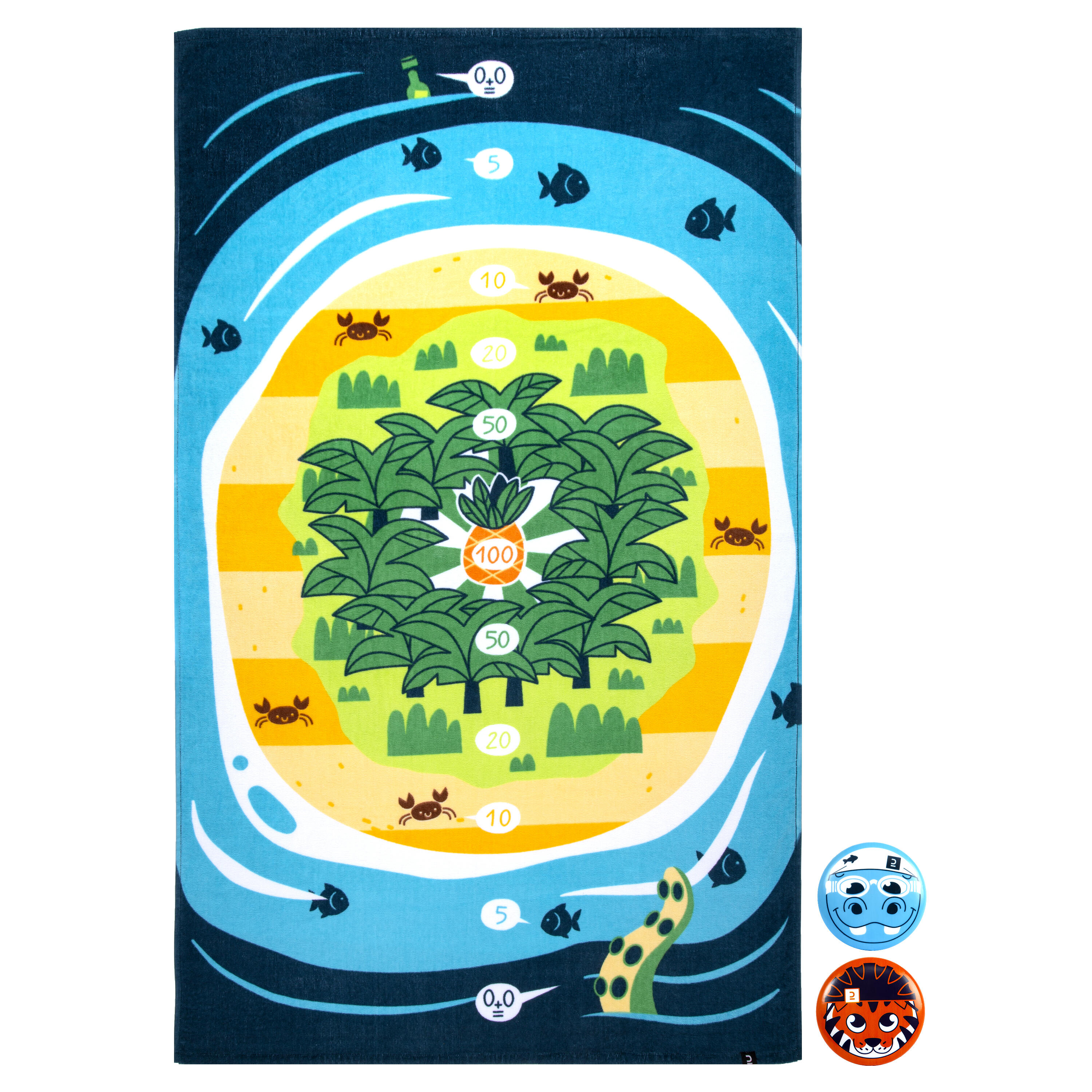 Speelset 2 frisbees en doelhanddoek 6/19