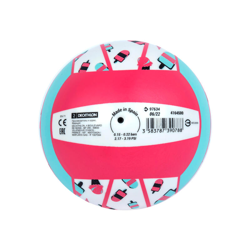 Size 3 Beach Ball BV100 Fun - White/Pink Ice Cream