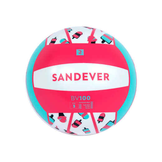 
      Plážová lopta BV100 Fun veľkosť 3 zmrzlina bielo-ružová
  