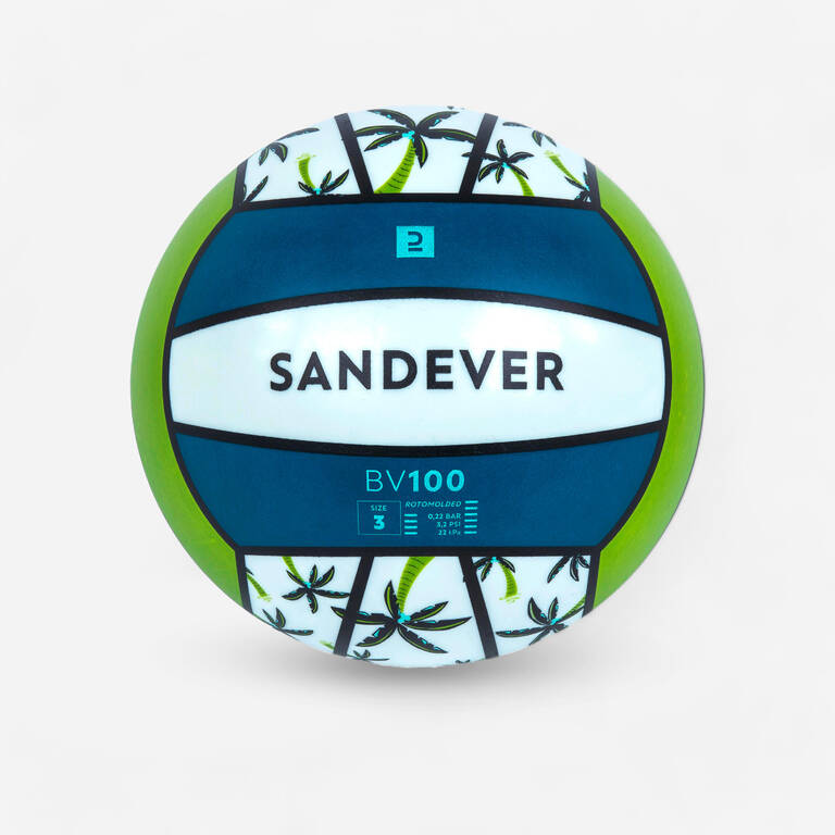 Beach Ball BV100 Fun Size 3 - Palm Tree/White/Green