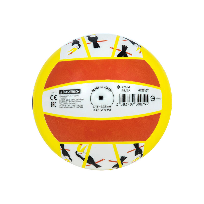 Ballon de plage BV100 Fun Taille 3 Toucan blanc et jaune