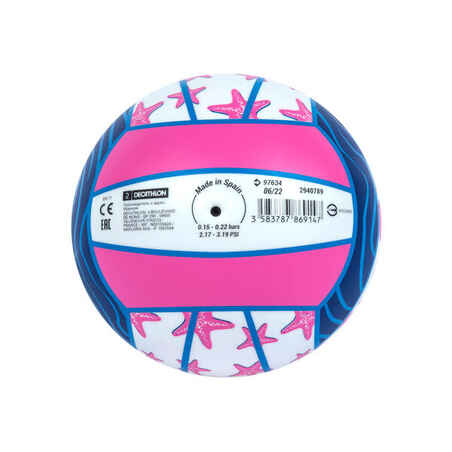 Beach Ball BV100 Fun Size 3 - Blue and Pink Star