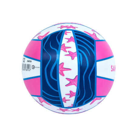 Ballon de plage BV100 Fun Taille 3 Etoile bleu et rose