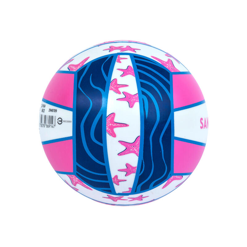 Beachvolleybal BV100 Fun sterren blauw/roze maat 3