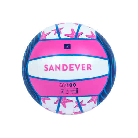 Beach Ball BV100 Fun Size 3 - Blue and Pink Star