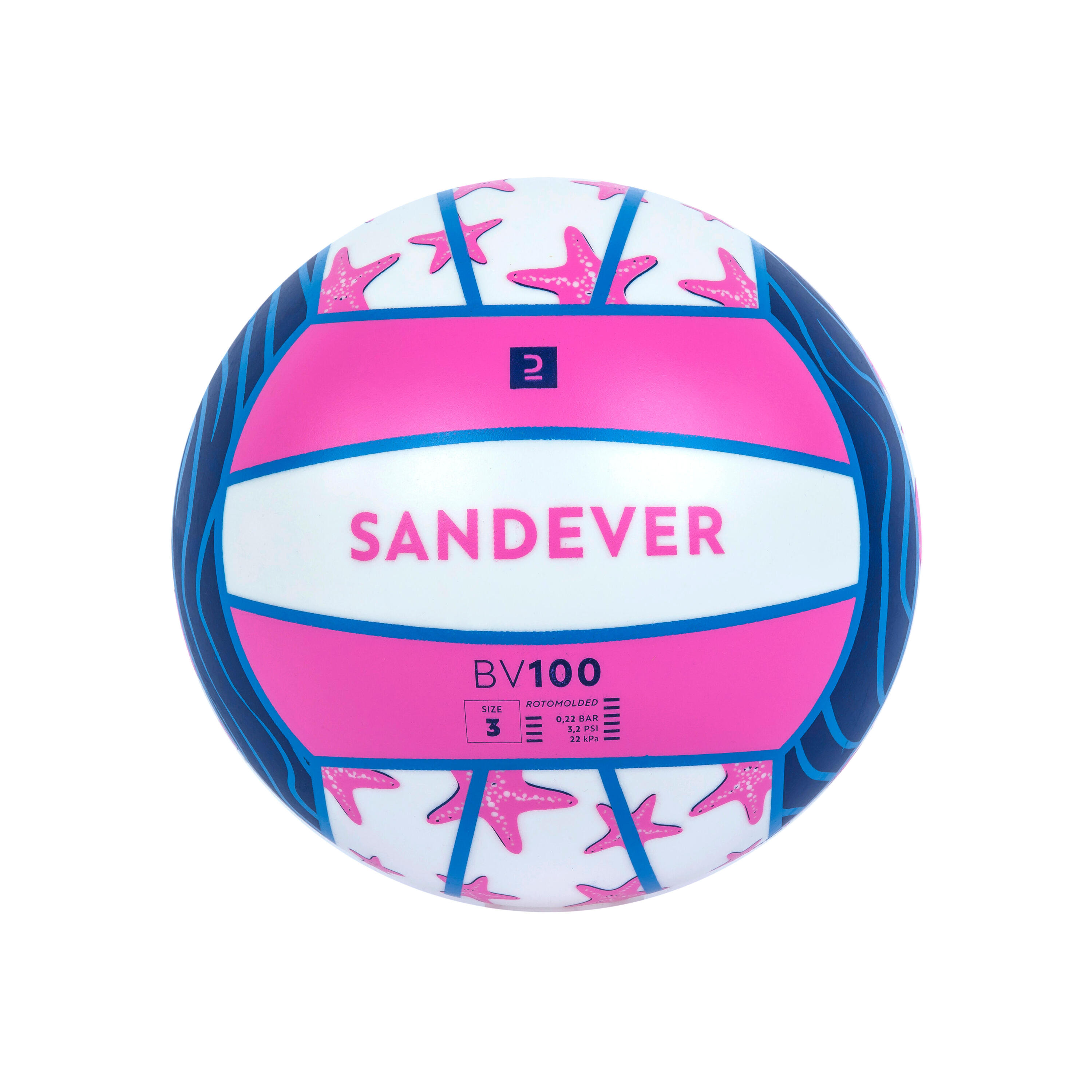 Beach Ball BV100 Fun Size 3 - Blue and Pink Star 1/5