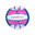 Beachvolleybal BV100 Fun sterren blauw/roze maat 3