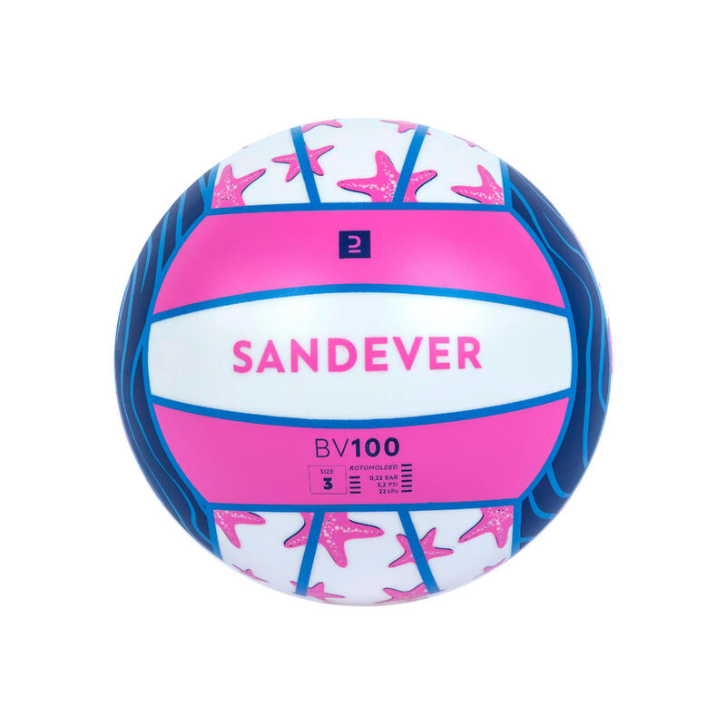 Ballon de plage BV100 Fun Taille 3 Etoile bleu et rose