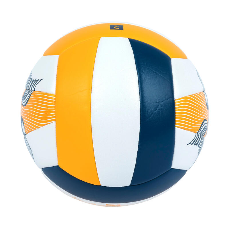 Size 5 Stitched Beach Volleyball 100 Classic - Orange Fish