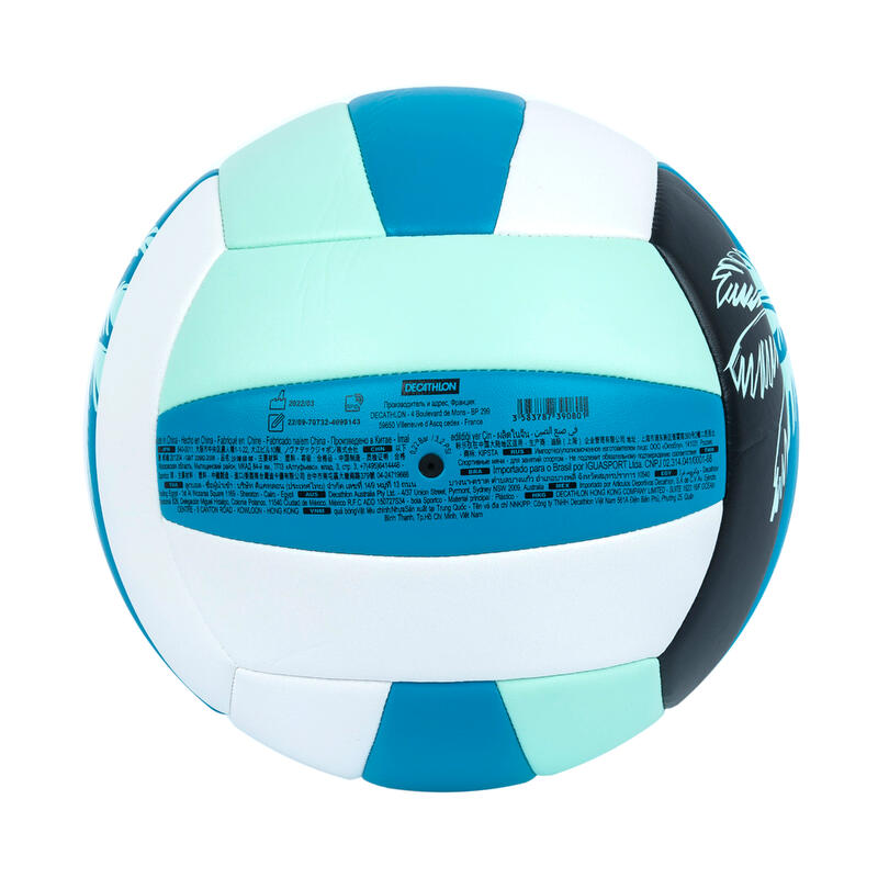 Ballon de Beach volley 100 Classic cousu Taille 5 Bleu Palmier