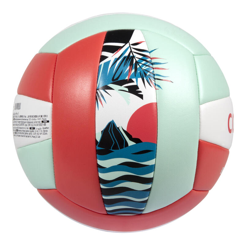 Bola de voleibol de praia 100 Classic cosida Tamanho 5 Rosa Sol