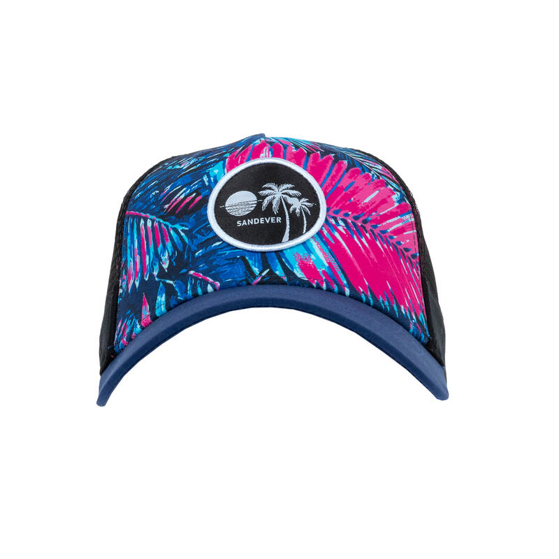 Cappellino beach-volley adulto blu-rosa