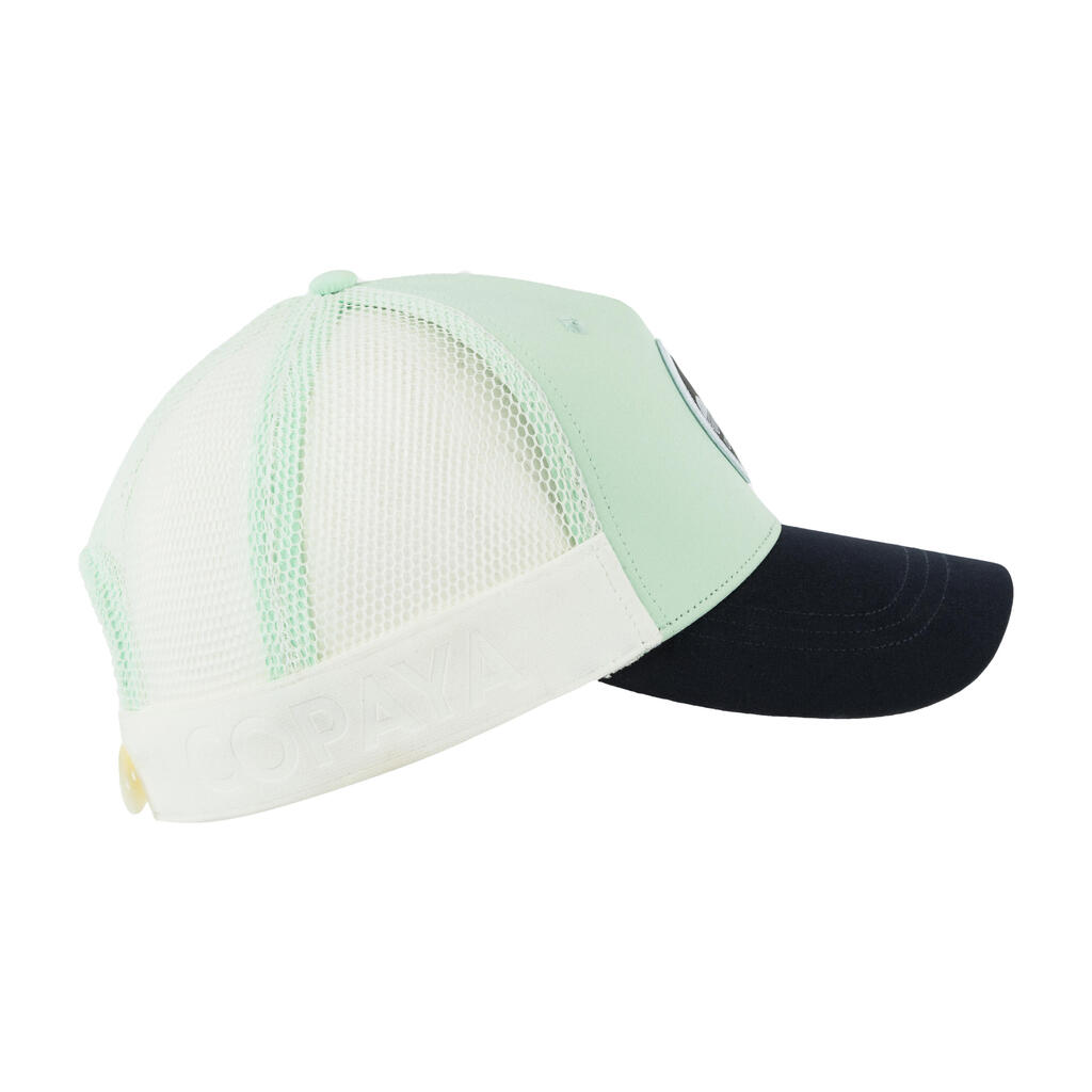 Pieaugušo pludmales volejbola šoferu stila cepure “BVCAP”, balta/okera