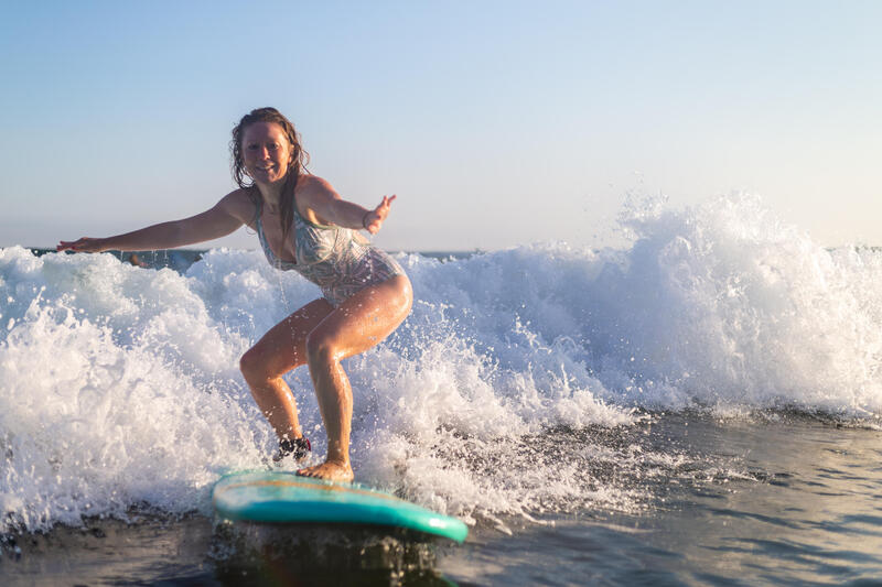 Maillot de bain de surf 1 pièce femme avec double réglage dos BEA PLANT KAKI