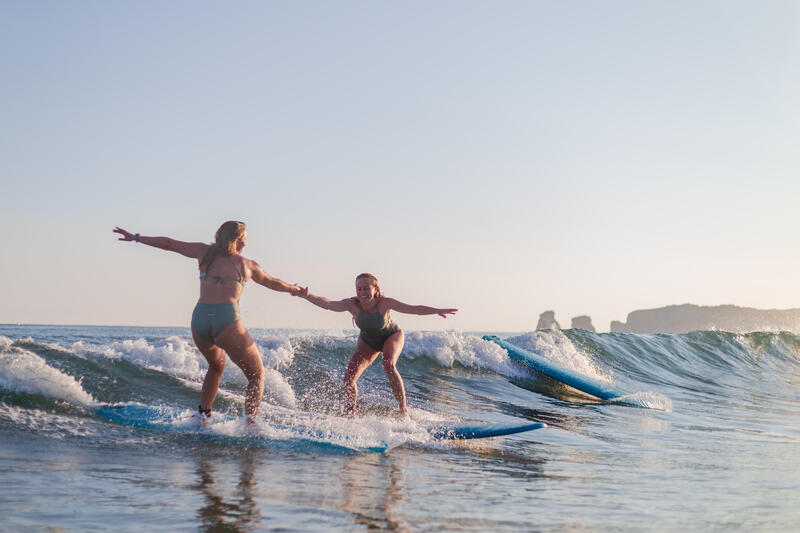 Haut de maillot de bain femme brassière surf dos dégagé ANDREA PLANT KAKI