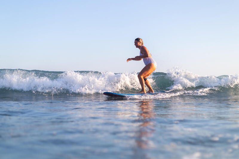 Fato de banho de Surf AGATHA Mulher com ajuste duplo costas Azul Branco Cinza