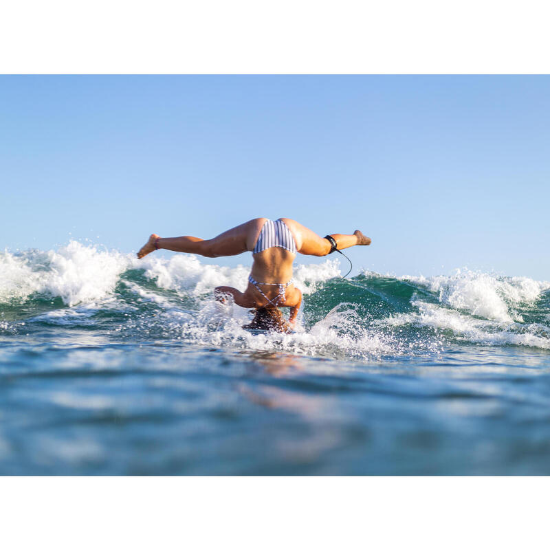 Women's ANDREA surfing crop top with open back - NAVY WHITE GREY