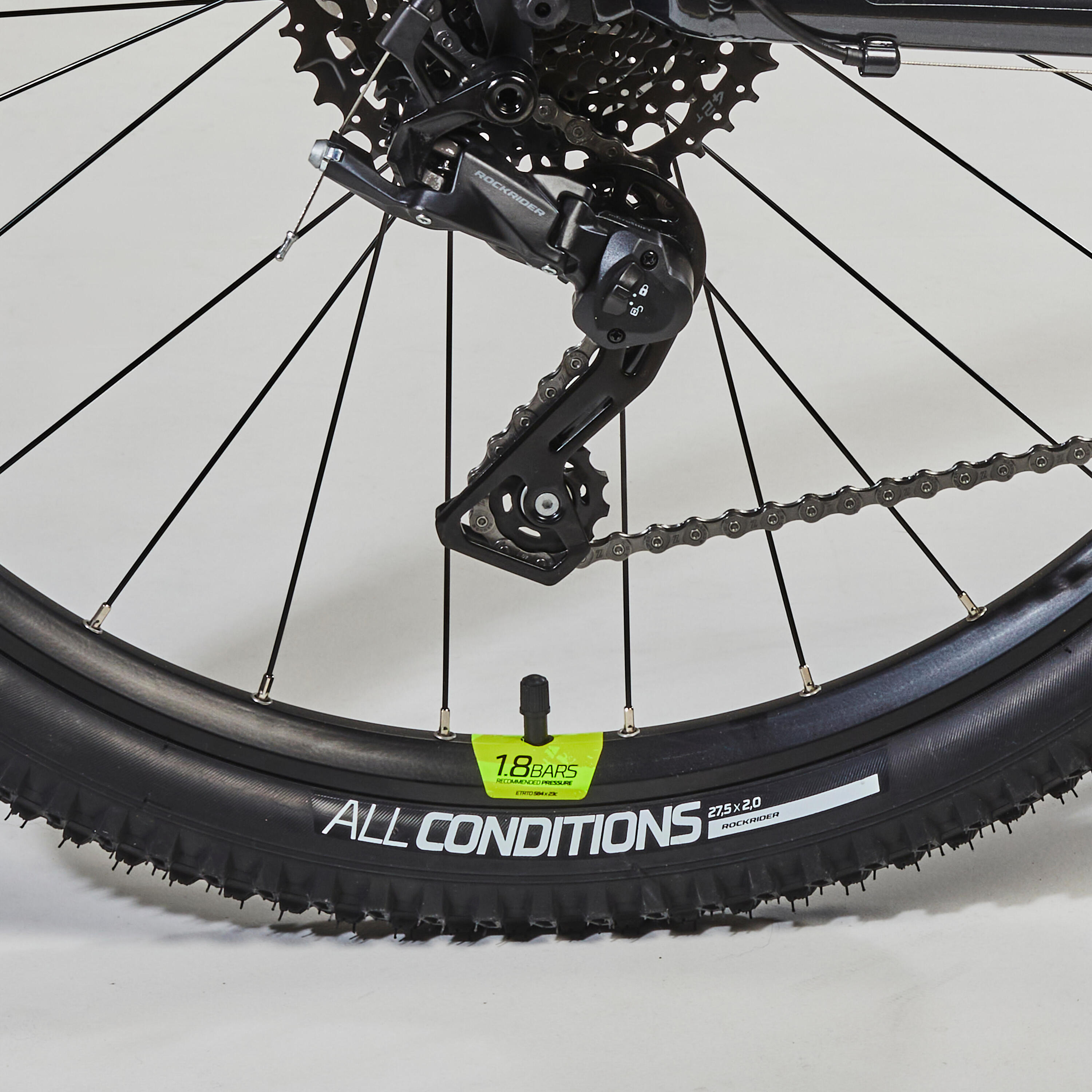 27.5-inch single chainring drivetrain mountain bike, black 11/52