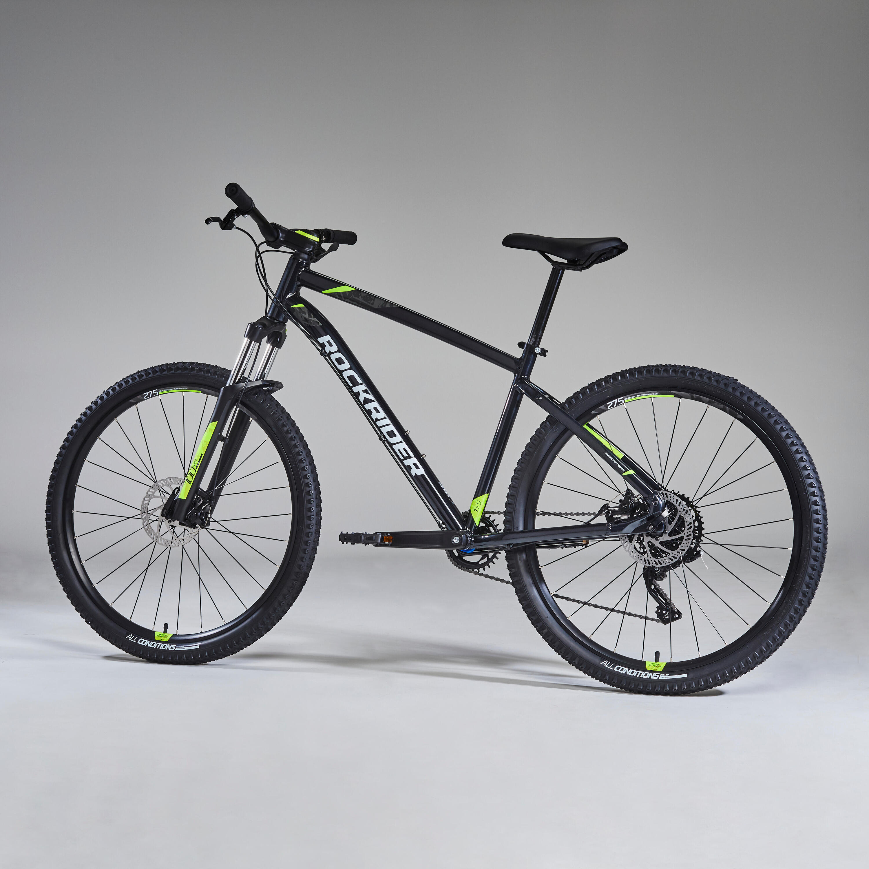 27.5-inch single chainring drivetrain mountain bike, black 5/15