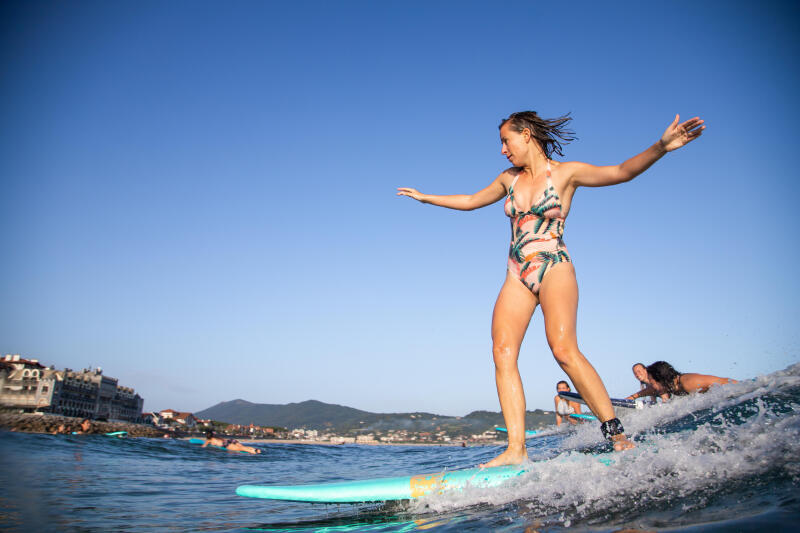 Kostium kąpielowy jednoczęściowy surfingowy damski Olaian Mae Jungle