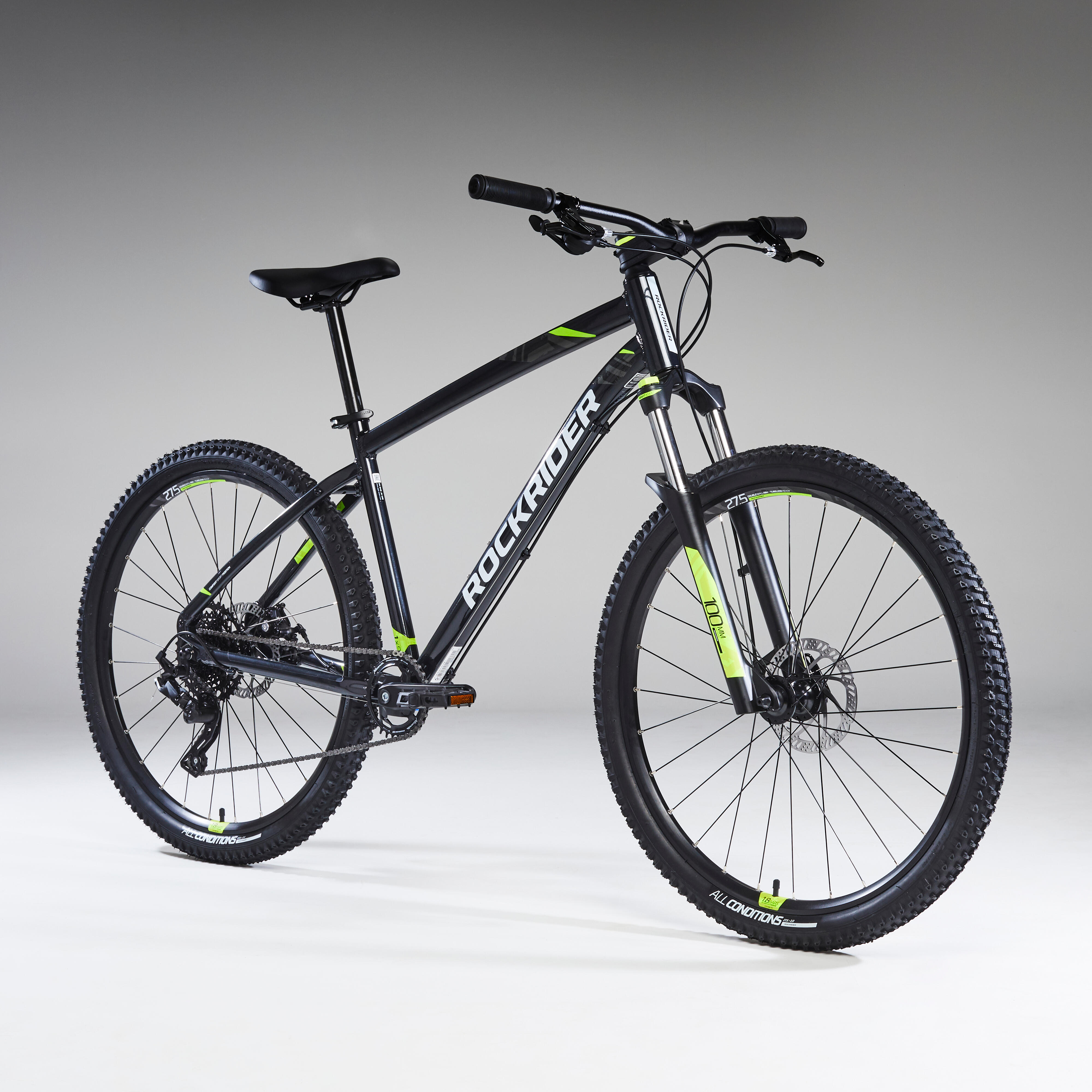 Kalnų dviratis „ST 530 MDB“, 27,5 col. ratai, juodas, geltonas - Decathlon