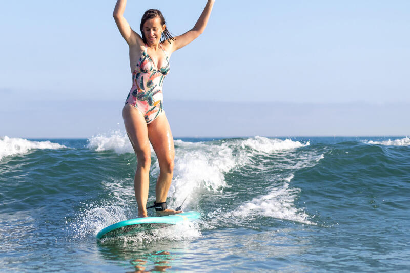 Kostium kąpielowy jednoczęściowy surfingowy damski Olaian Mae Jungle