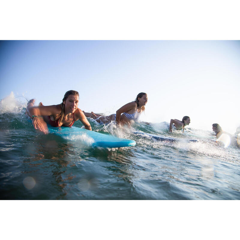 Top de Bikini de Surf Costas Abertas Andrea Mulher Azul Branco Cinza