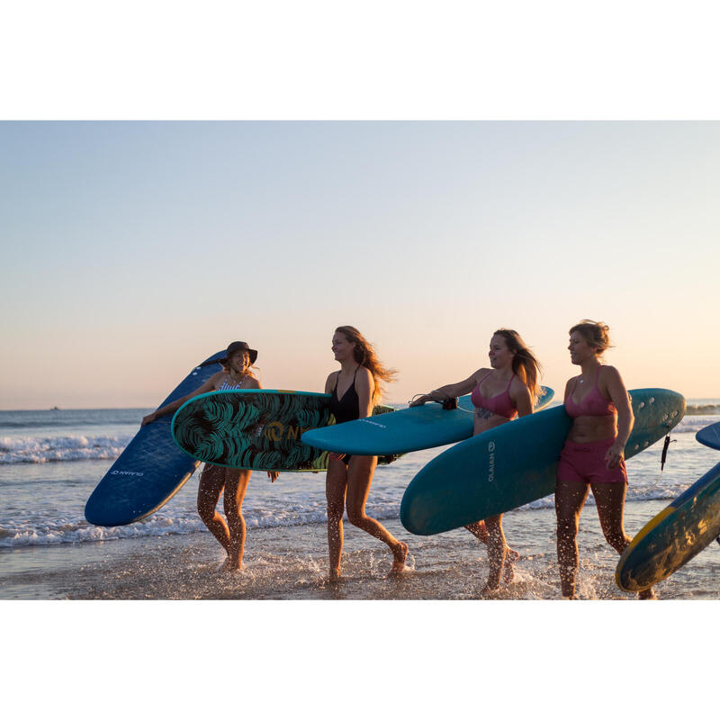 Top de Bikini de Surf Soutien CARO Rosa canelado costas estruturadas ajustáveis