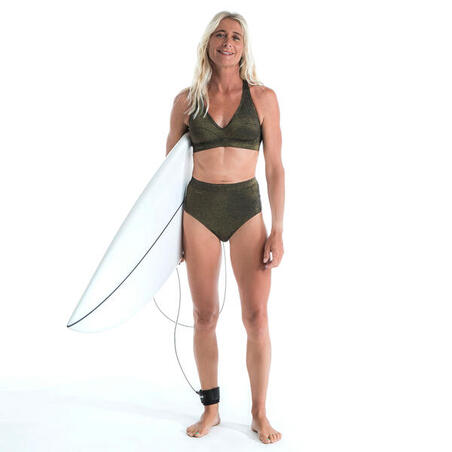 Haut de maillot de bain femme brassière de surf ANA PAILLETEE NOIR ET OR