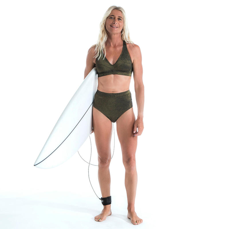 Bikinitop voor surfen Ana Pailletee zwart/goud
