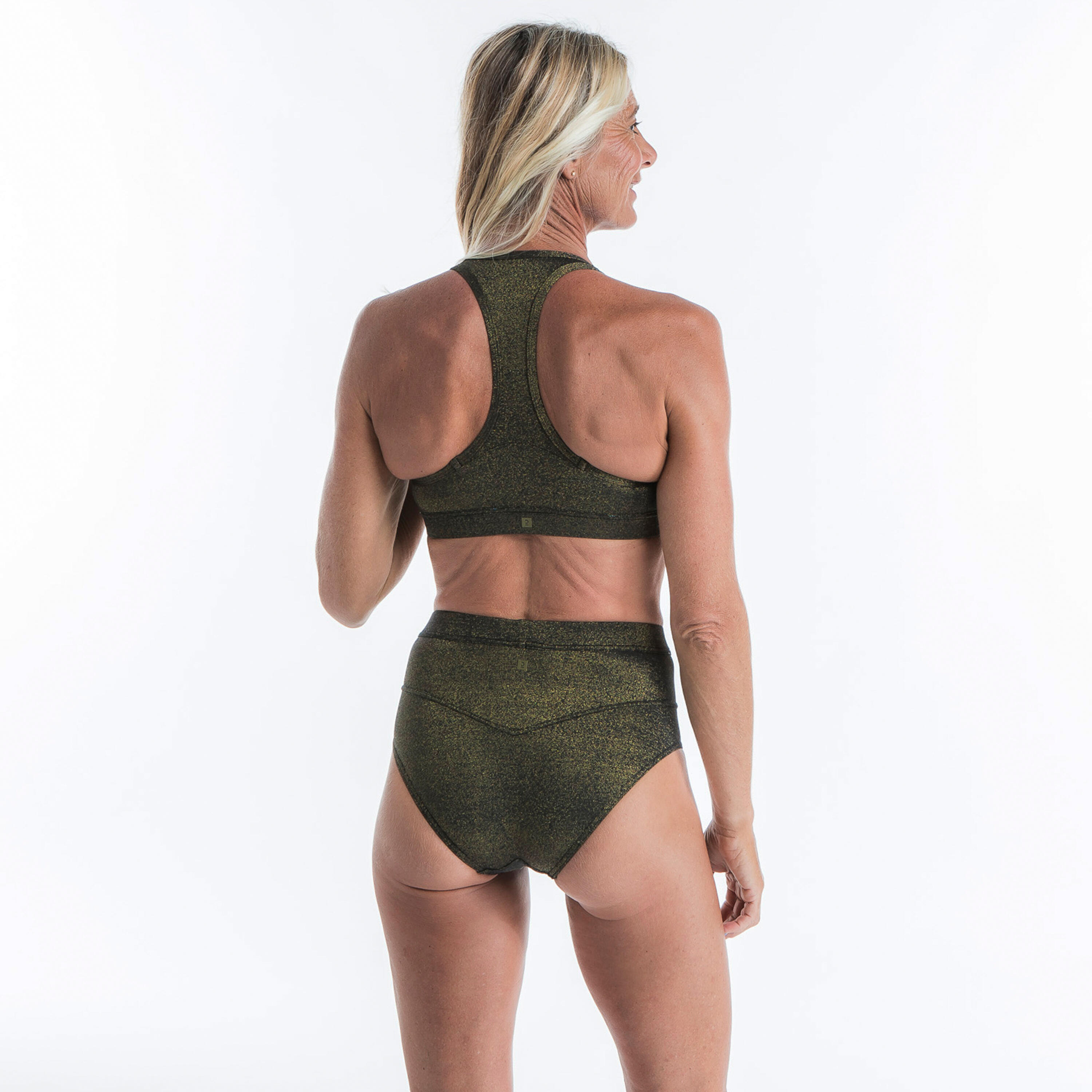 Bikini-Oberteil Damen Bustier Ana Pailletten schwarz/gold 2/17