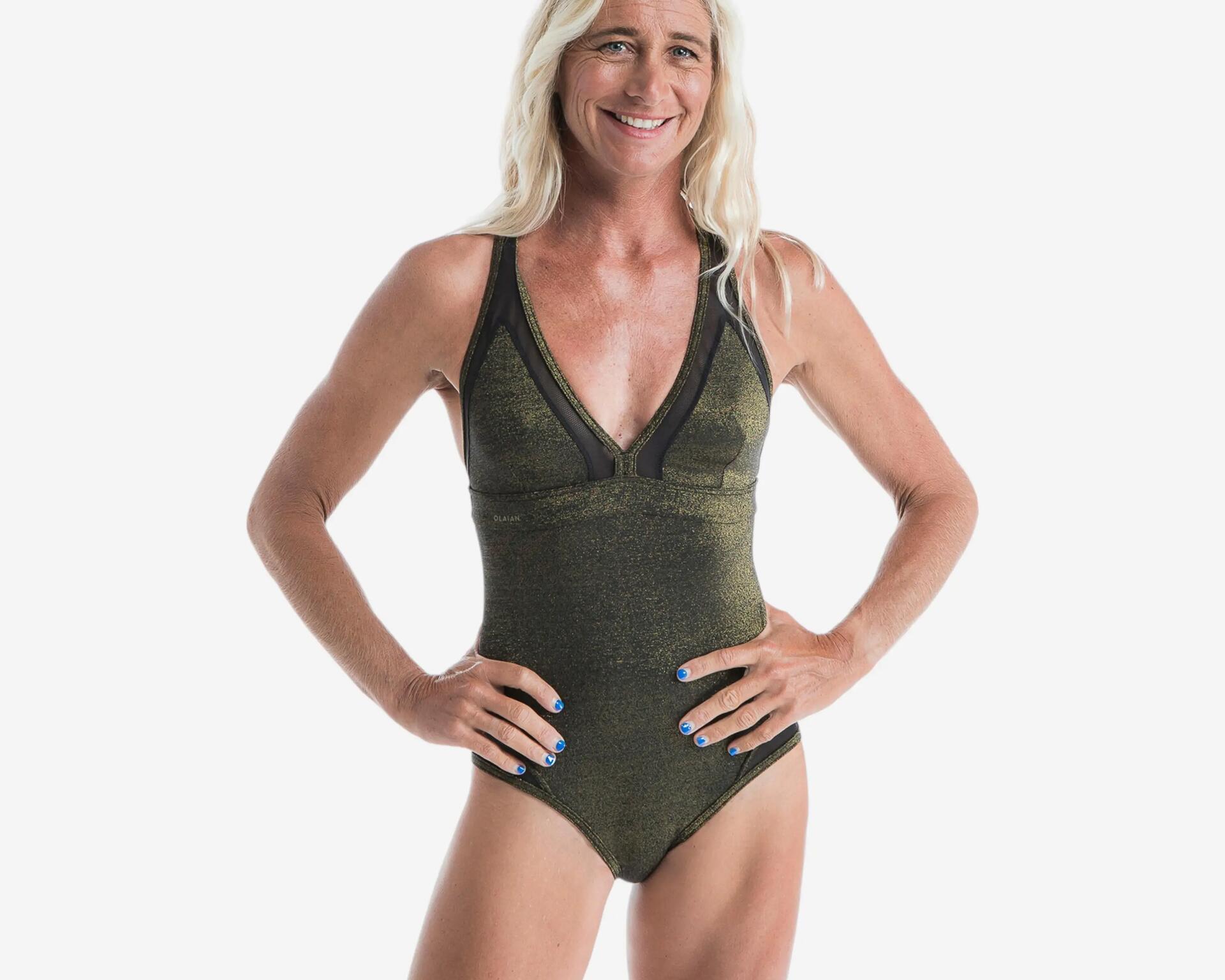 maillot de bain femme une piece pour surfer olaian by decathlon