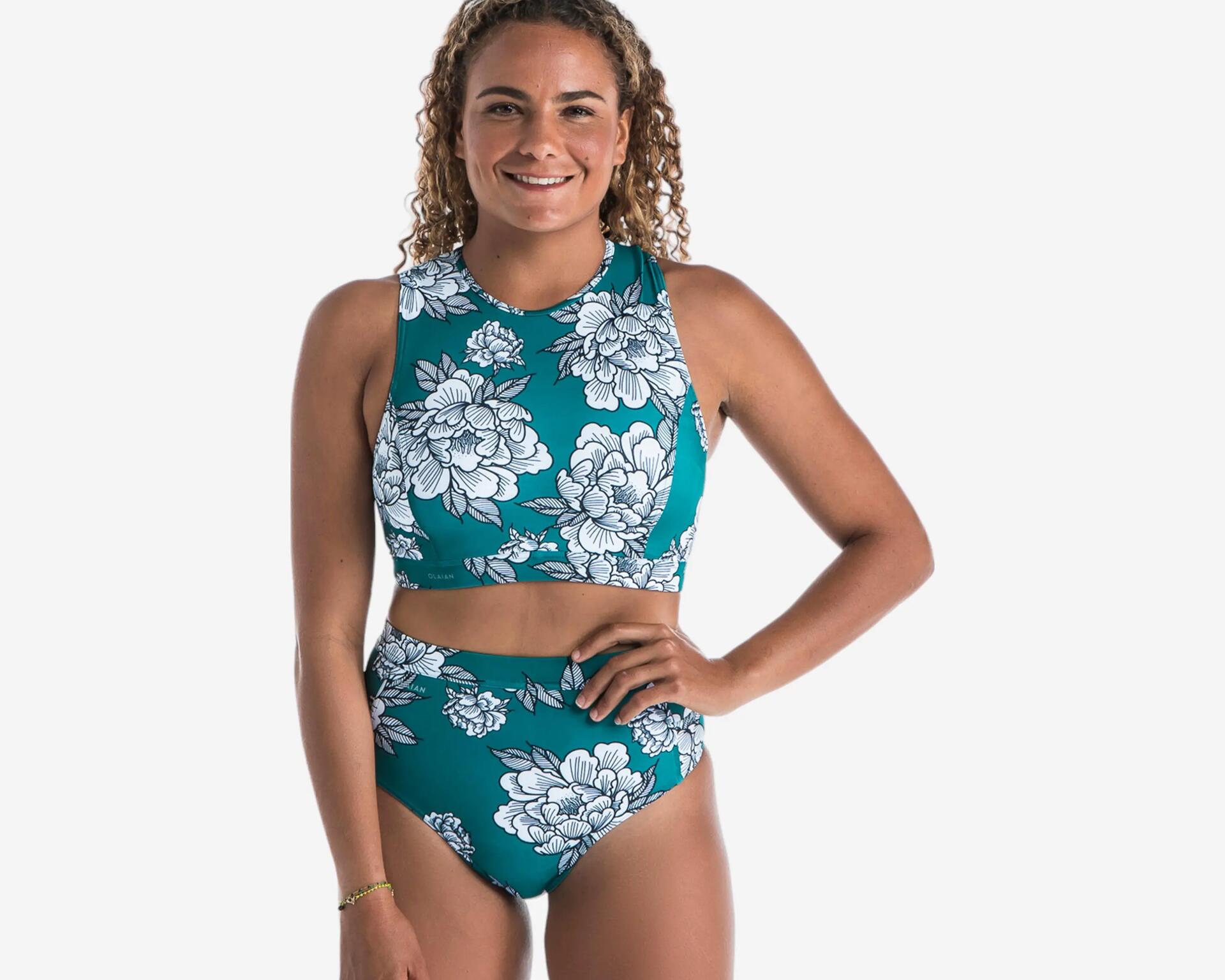 bas de maillot de bain culotte taille haute olaian decathlon