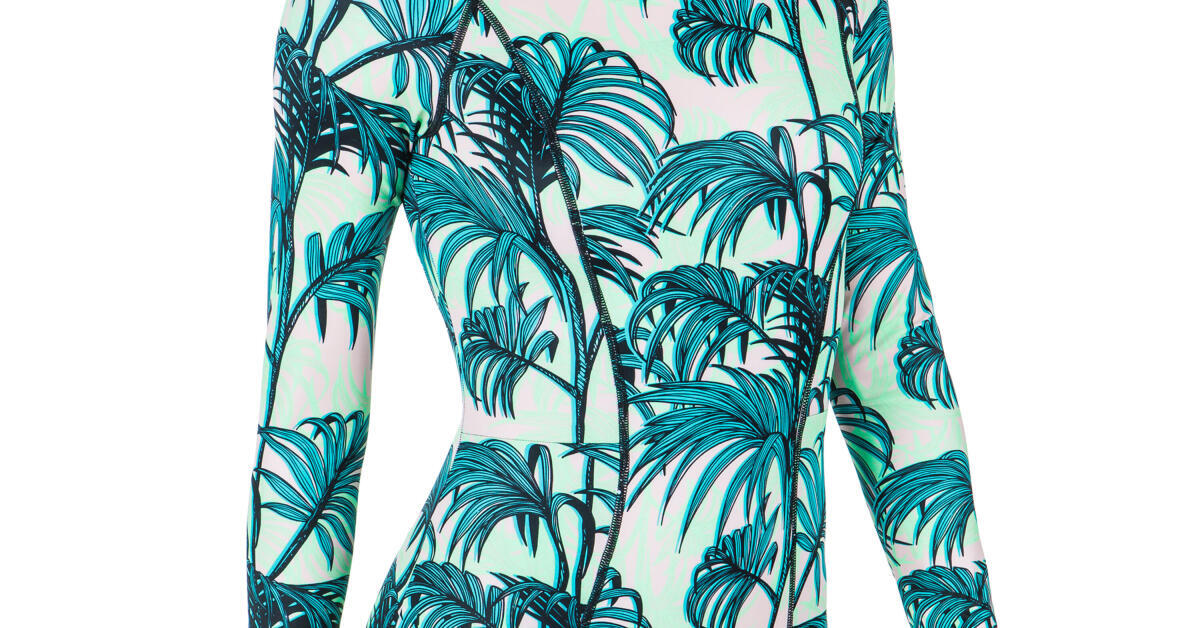 Damen Badeanzug Langarm Hawaii - UV Schutz Mit Badeshorts