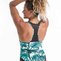 Bañador Mujer deportivo escote V tropical